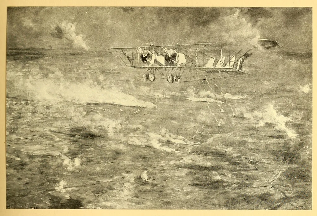 An illustration from Sky fighters of France, aerial warfare, 1914-1918, 1919, leaf 123