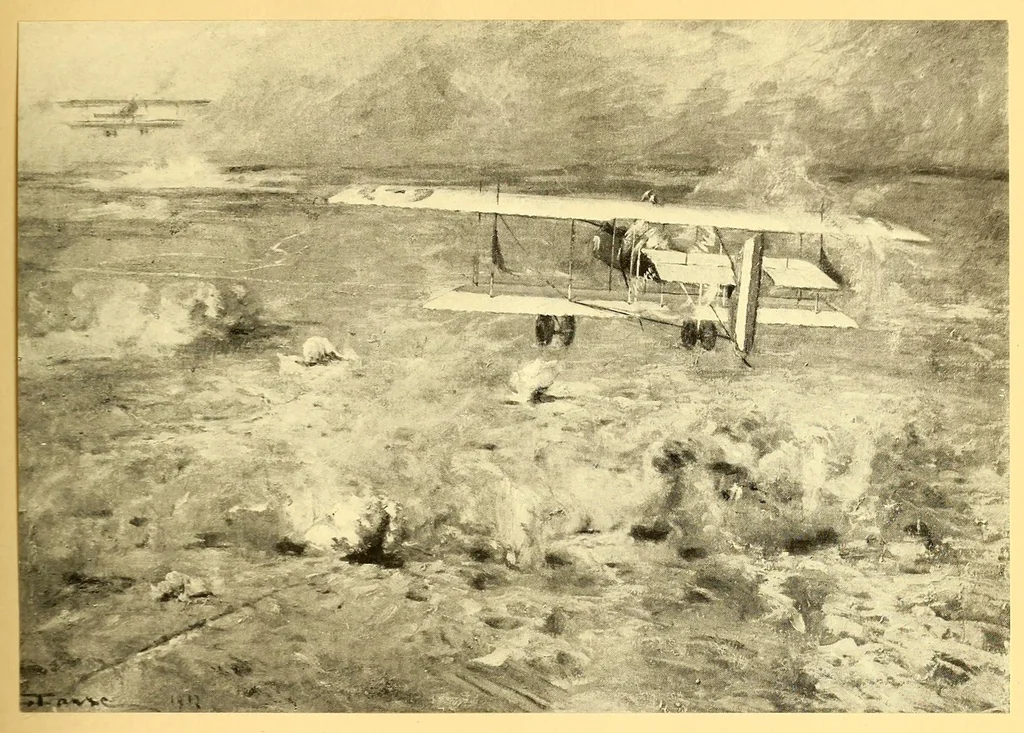 An illustration from Sky fighters of France, aerial warfare, 1914-1918, 1919, leaf 133