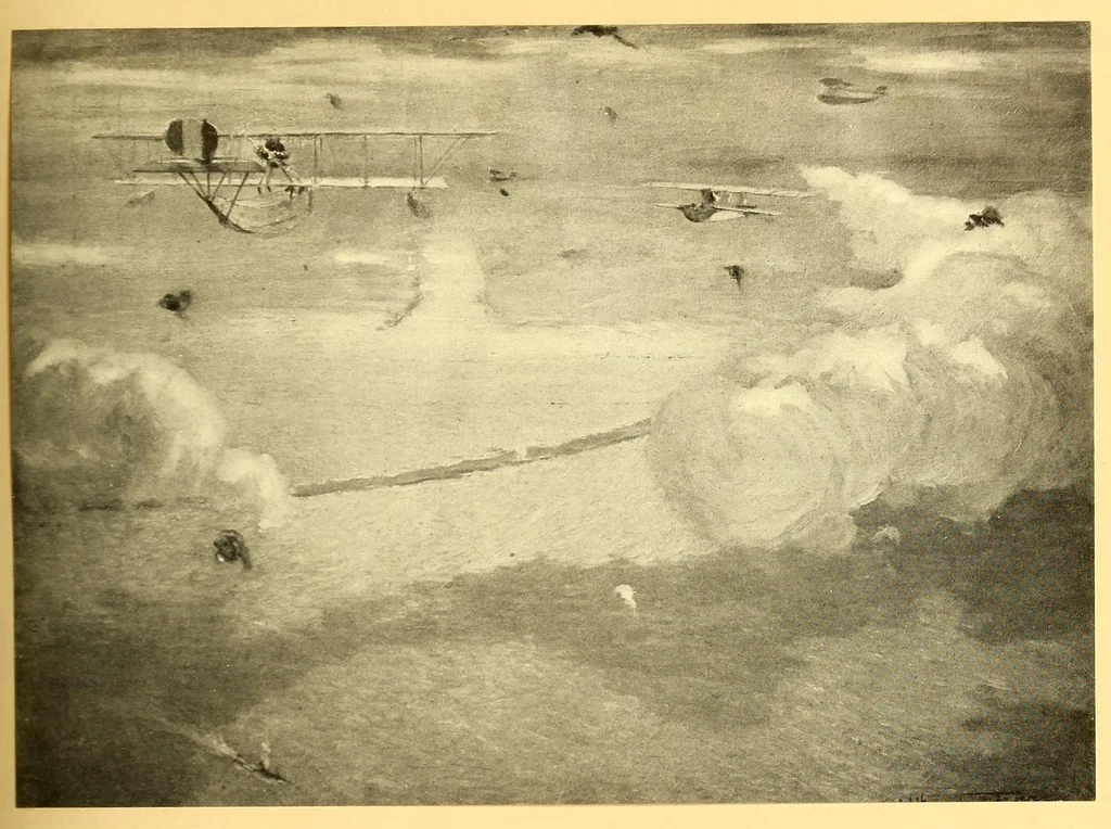 An illustration from Sky fighters of France, aerial warfare, 1914-1918, 1919, leaf 145