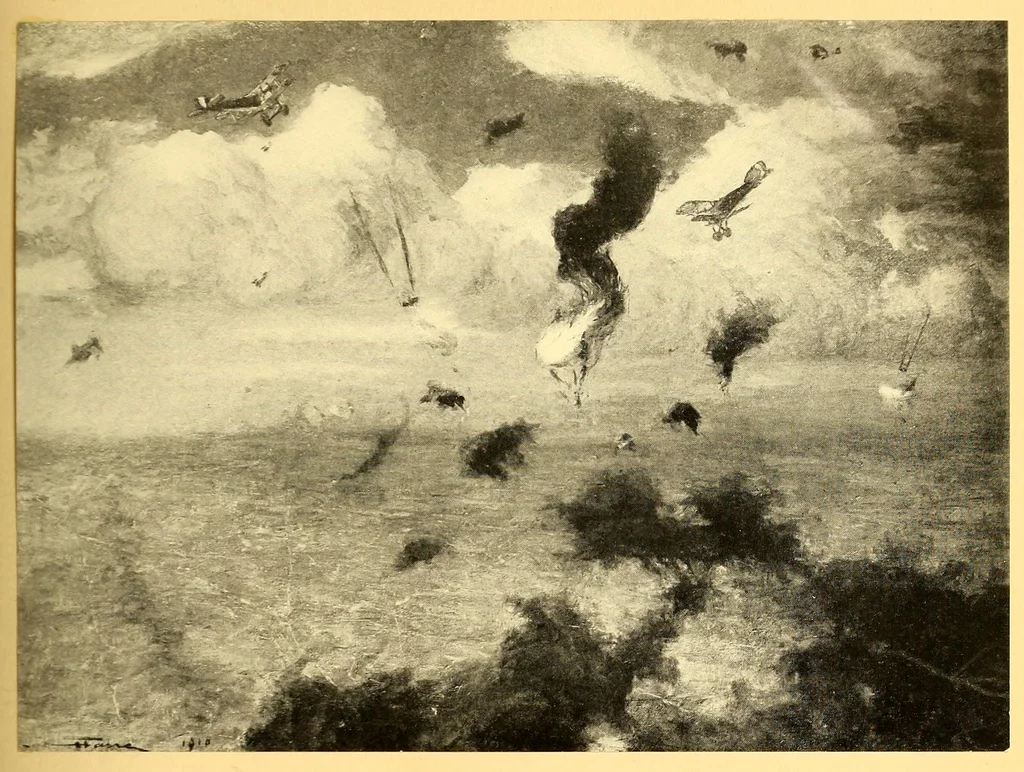An illustration from Sky fighters of France, aerial warfare, 1914-1918, 1919, leaf 59