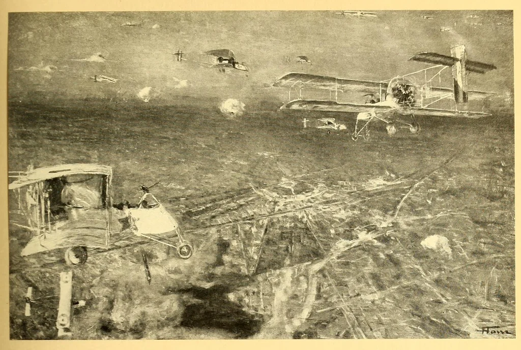 An illustration from Sky fighters of France, aerial warfare, 1914-1918, 1919, leaf 81