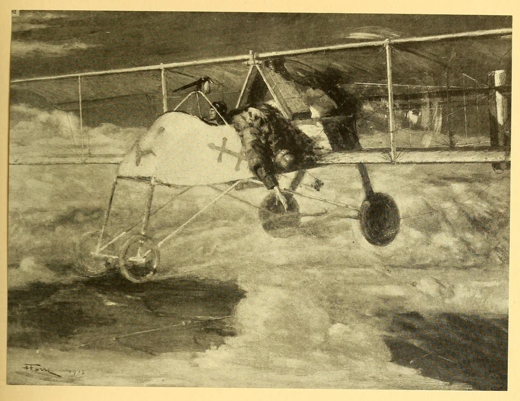 An illustration from Sky fighters of France, aerial warfare, 1914-1918, 1919, leaf 93