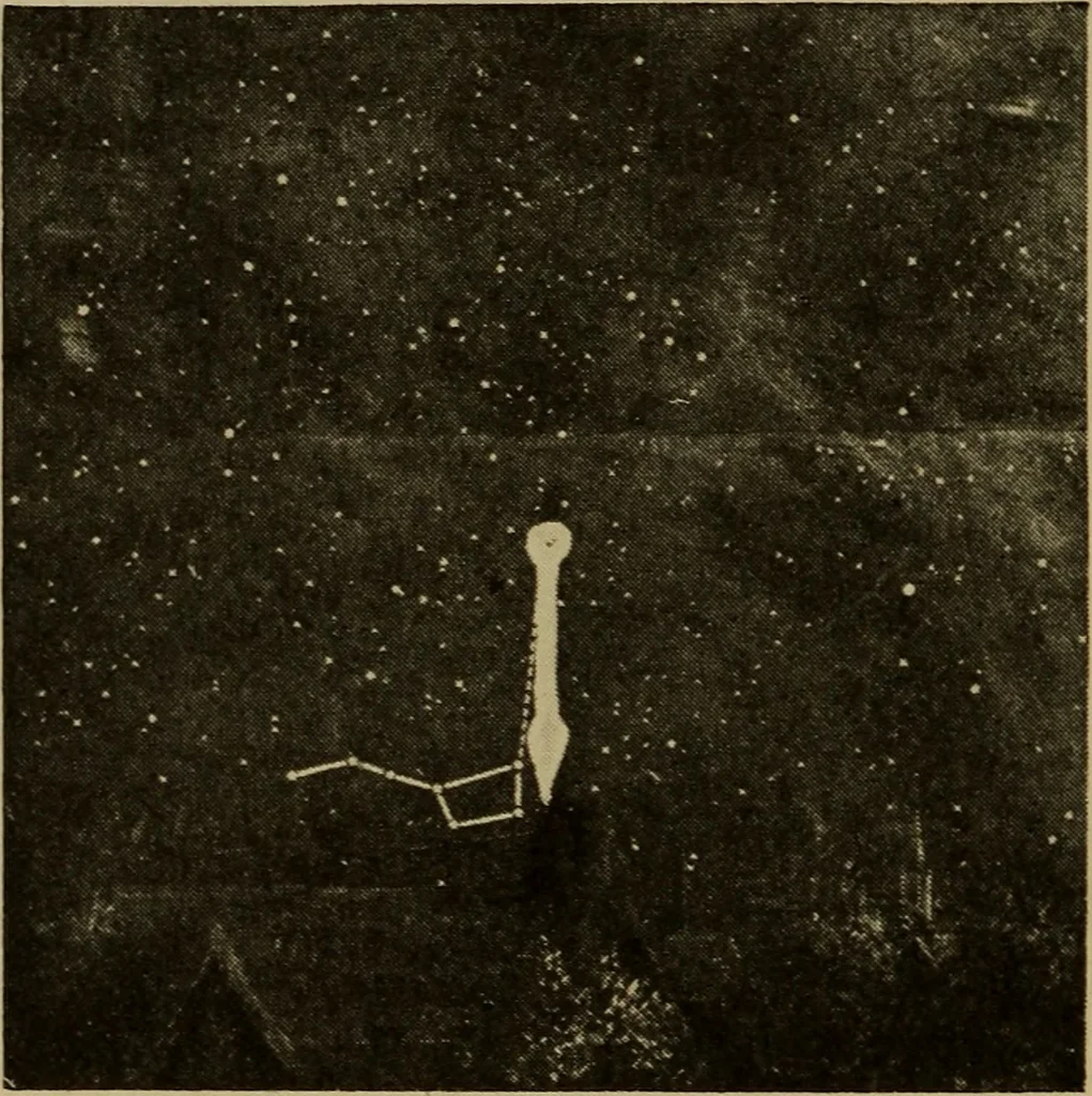 An illustration from The sky movies, 1922, leaf 129