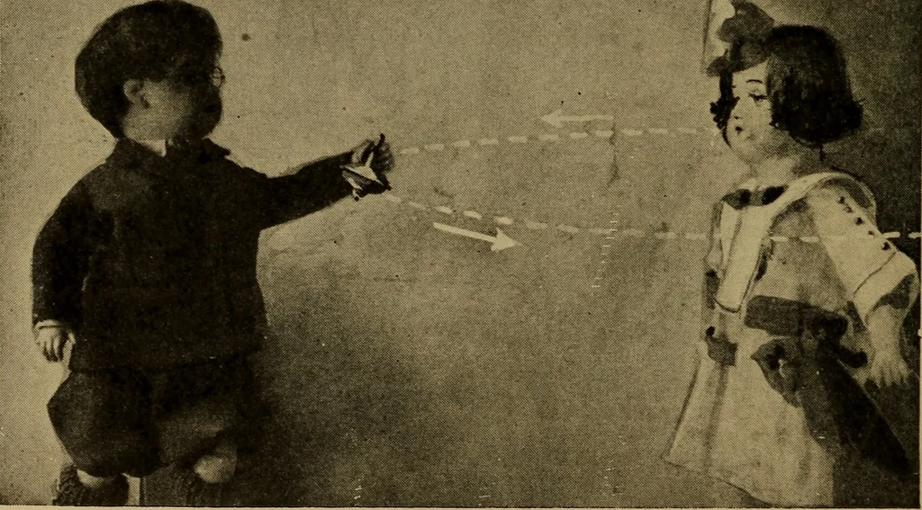 An illustration from The sky movies, 1922, leaf 177