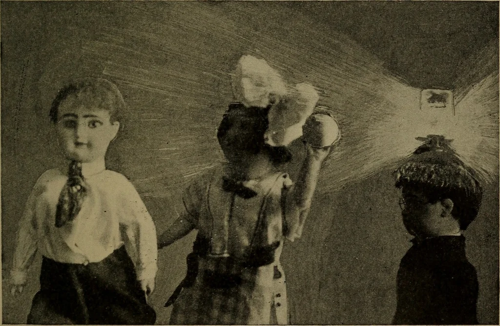 An illustration from The sky movies, 1922, leaf 40