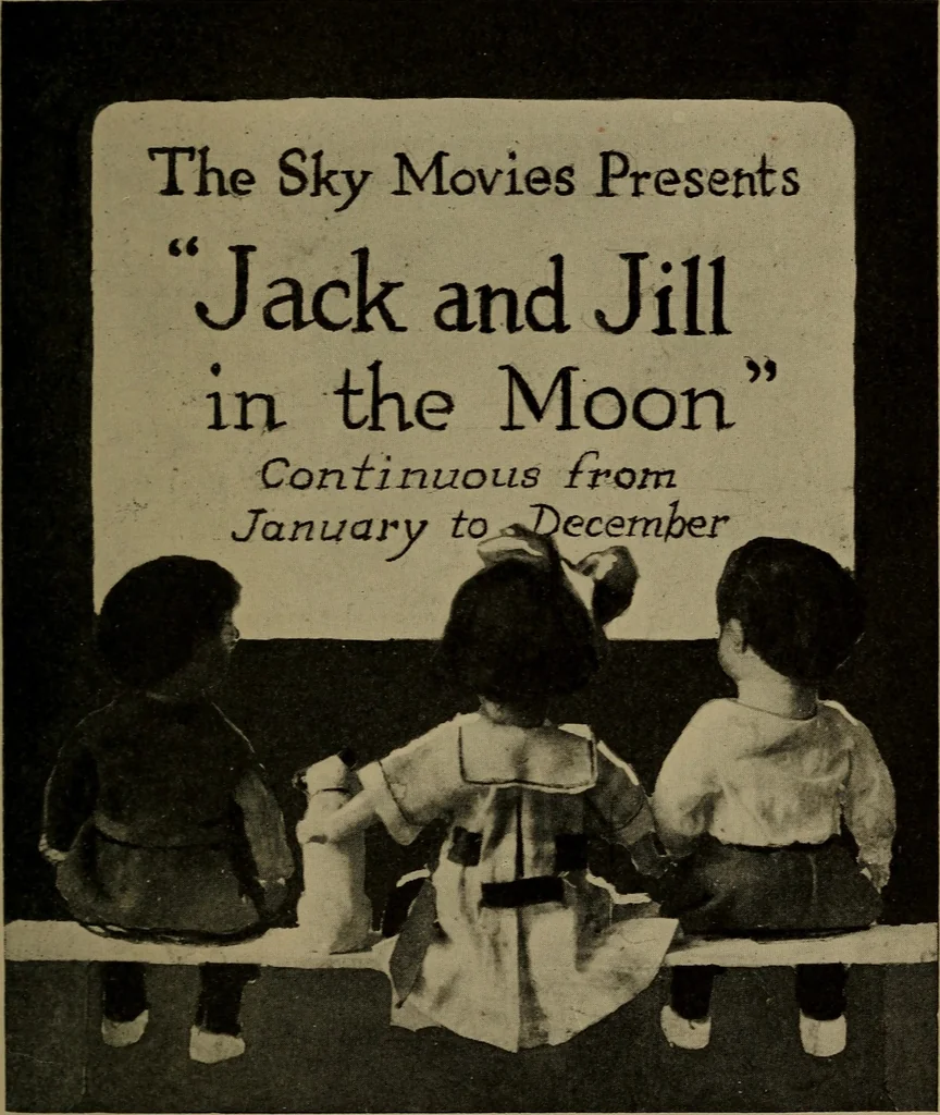An illustration from The sky movies, 1922, leaf 48