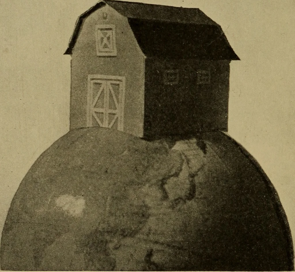 An illustration from The sky movies, 1922, leaf 93