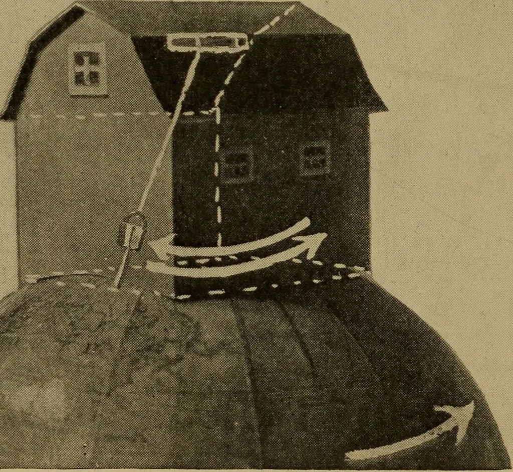 An illustration from The sky movies, 1922, leaf 95