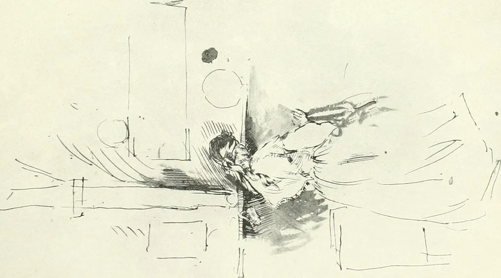 An illustration from The Slade; a collection of drawings and some pictures done by past and present students of the London Slade School of Art, MDCCCXCIII-MDCCCVII, 1907, leaf 104