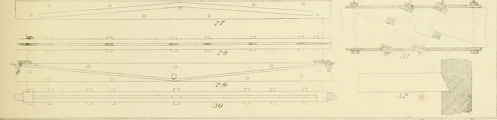 An illustration from Sloan's constructive architecture : a guide to the practical builder and mechanic. In which is contained a series of designs for domes, roofs and spires, with a number of plates showing the interior construction and finish of bays, window shutters, sliding doors, etc., designed expressly for the joiners use; choice examples of the five orders of architecture, selected fromthe most celebrated specimens of antiquity, with the figured dimensions of their height, projection and profile, and their division into parts,; to which is added a number of useful geometrical problems, examples of groins, centering for arches, diagrams of stair lines, with architraves, door mouldings, etc., the whole being accompanied by explanatory text and general essays, to which is appended a copious glossay, 1859, leaf 108