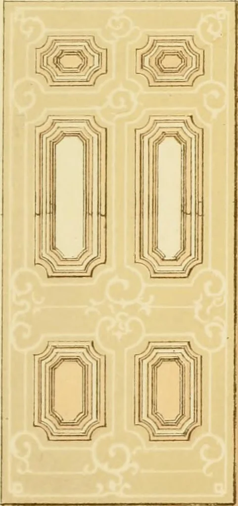 An illustration from Sloan's constructive architecture : a guide to the practical builder and mechanic. In which is contained a series of designs for domes, roofs and spires, with a number of plates showing the interior construction and finish of bays, window shutters, sliding doors, etc., designed expressly for the joiners use; choice examples of the five orders of architecture, selected fromthe most celebrated specimens of antiquity, with the figured dimensions of their height, projection and profile, and their division into parts,; to which is added a number of useful geometrical problems, examples of groins, centering for arches, diagrams of stair lines, with architraves, door mouldings, etc., the whole being accompanied by explanatory text and general essays, to which is appended a copious glossay, 1859, leaf 132
