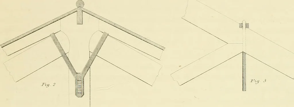 An illustration from Sloan's constructive architecture : a guide to the practical builder and mechanic. In which is contained a series of designs for domes, roofs and spires, with a number of plates showing the interior construction and finish of bays, window shutters, sliding doors, etc., designed expressly for the joiners use; choice examples of the five orders of architecture, selected fromthe most celebrated specimens of antiquity, with the figured dimensions of their height, projection and profile, and their division into parts,; to which is added a number of useful geometrical problems, examples of groins, centering for arches, diagrams of stair lines, with architraves, door mouldings, etc., the whole being accompanied by explanatory text and general essays, to which is appended a copious glossay, 1859, leaf 92