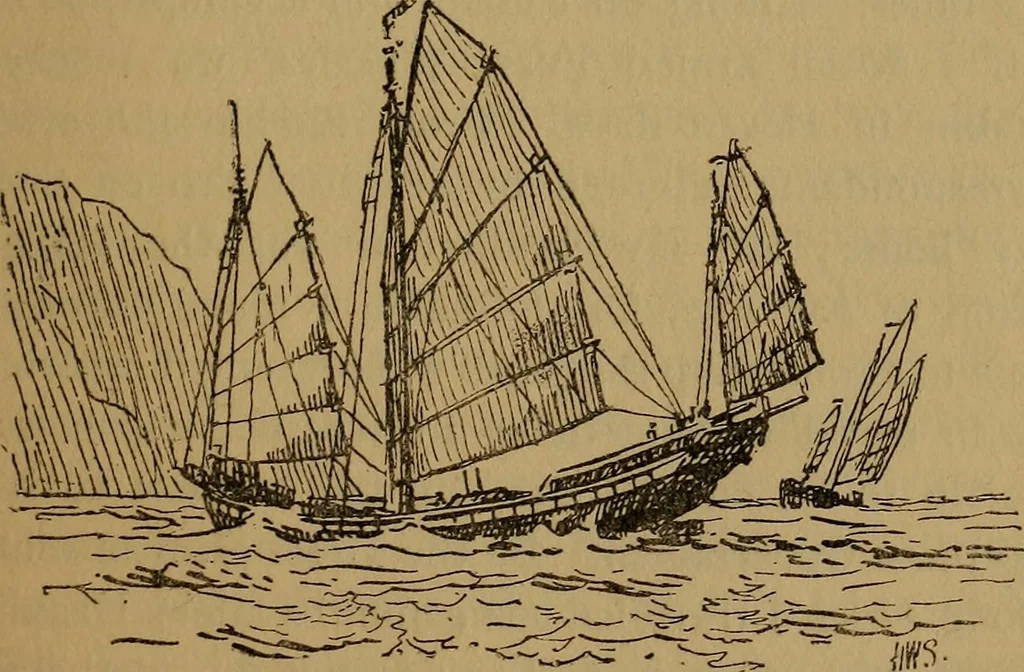 An illustration from Small-boat sailing; an explanation of the management of small yachts, half-decked and open sailing-boats of various rigs; sailing on sea and on river; cruising, etc, 1902, leaf 282