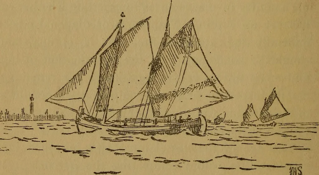 An illustration from Small-boat sailing; an explanation of the management of small yachts, half-decked and open sailing-boats of various rigs; sailing on sea and on river; cruising, etc, 1902, leaf 29