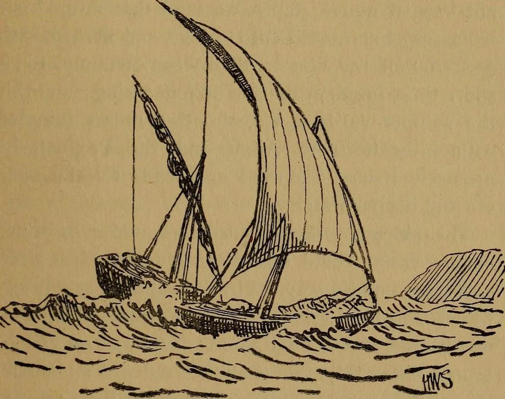 An illustration from Small-boat sailing; an explanation of the management of small yachts, half-decked and open sailing-boats of various rigs; sailing on sea and on river; cruising, etc, 1902, leaf 290
