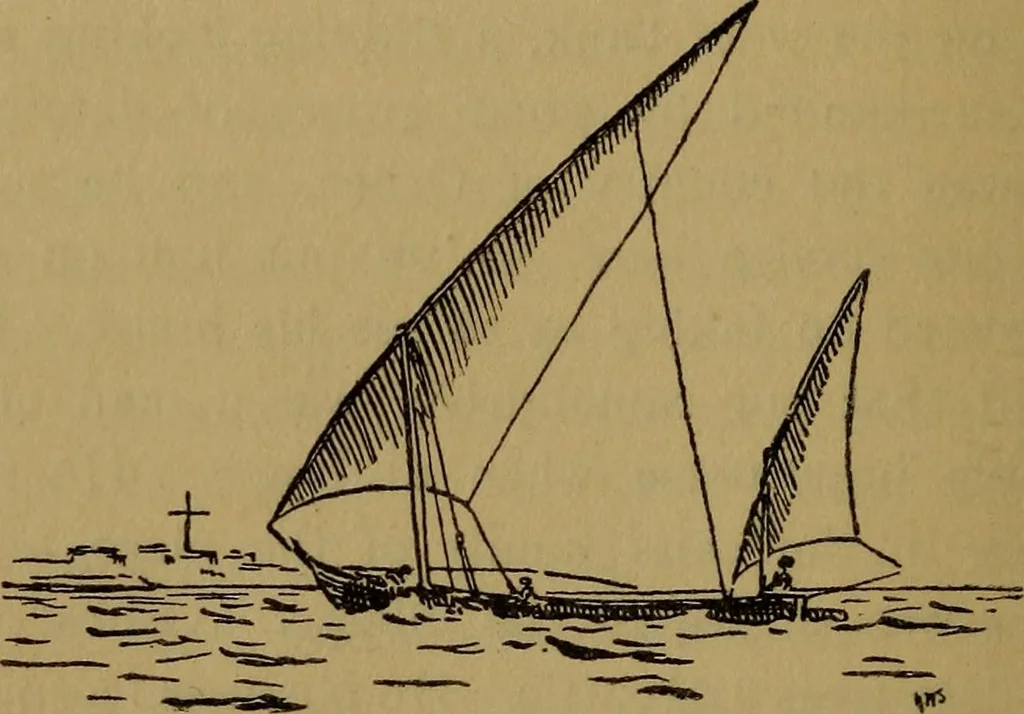 An illustration from Small-boat sailing; an explanation of the management of small yachts, half-decked and open sailing-boats of various rigs; sailing on sea and on river; cruising, etc, 1902, leaf 309