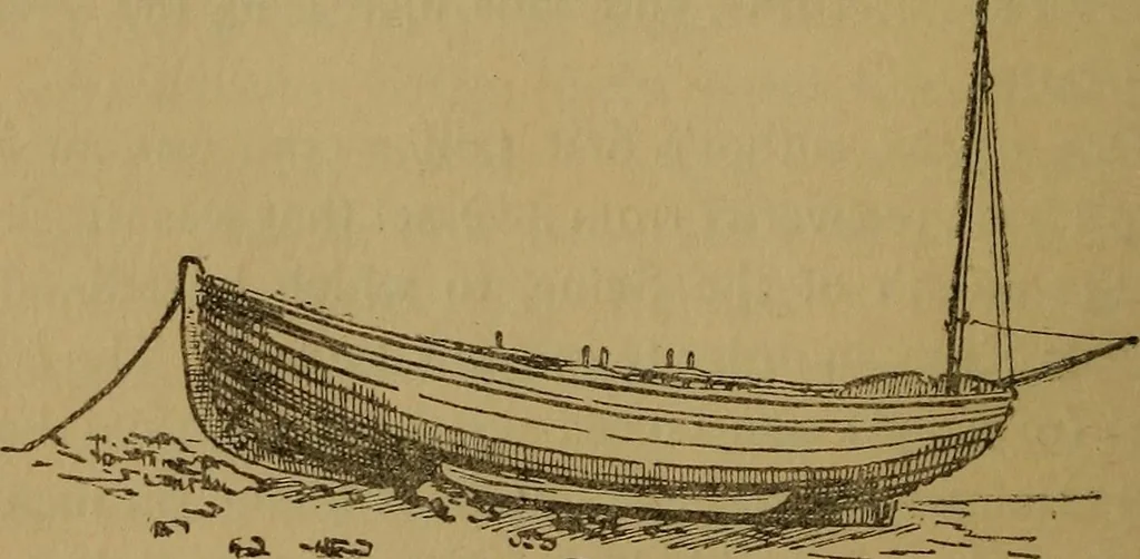 An illustration from Small-boat sailing; an explanation of the management of small yachts, half-decked and open sailing-boats of various rigs; sailing on sea and on river; cruising, etc, 1902, leaf 65