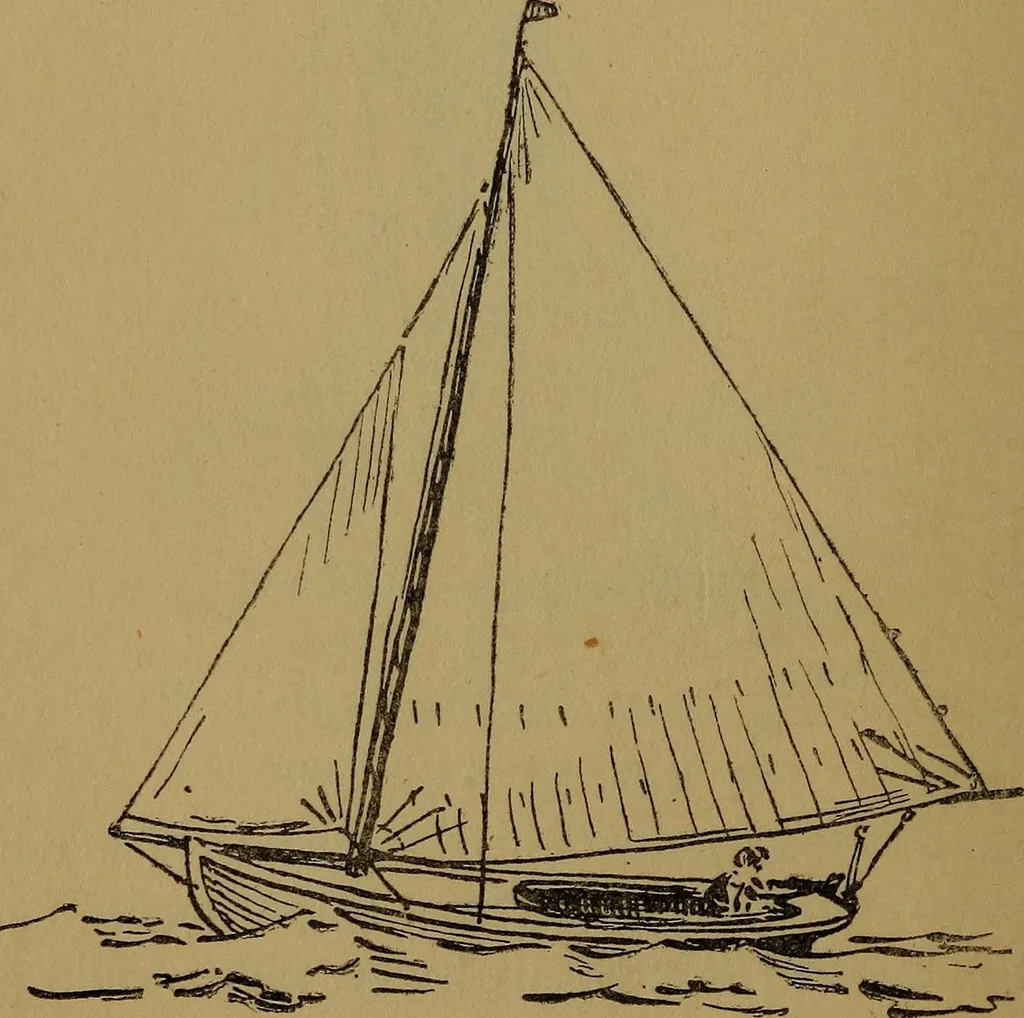 An illustration from Small-boat sailing; an explanation of the management of small yachts, half-decked and open sailing-boats of various rigs; sailing on sea and on river; cruising, etc, 1902, leaf 87