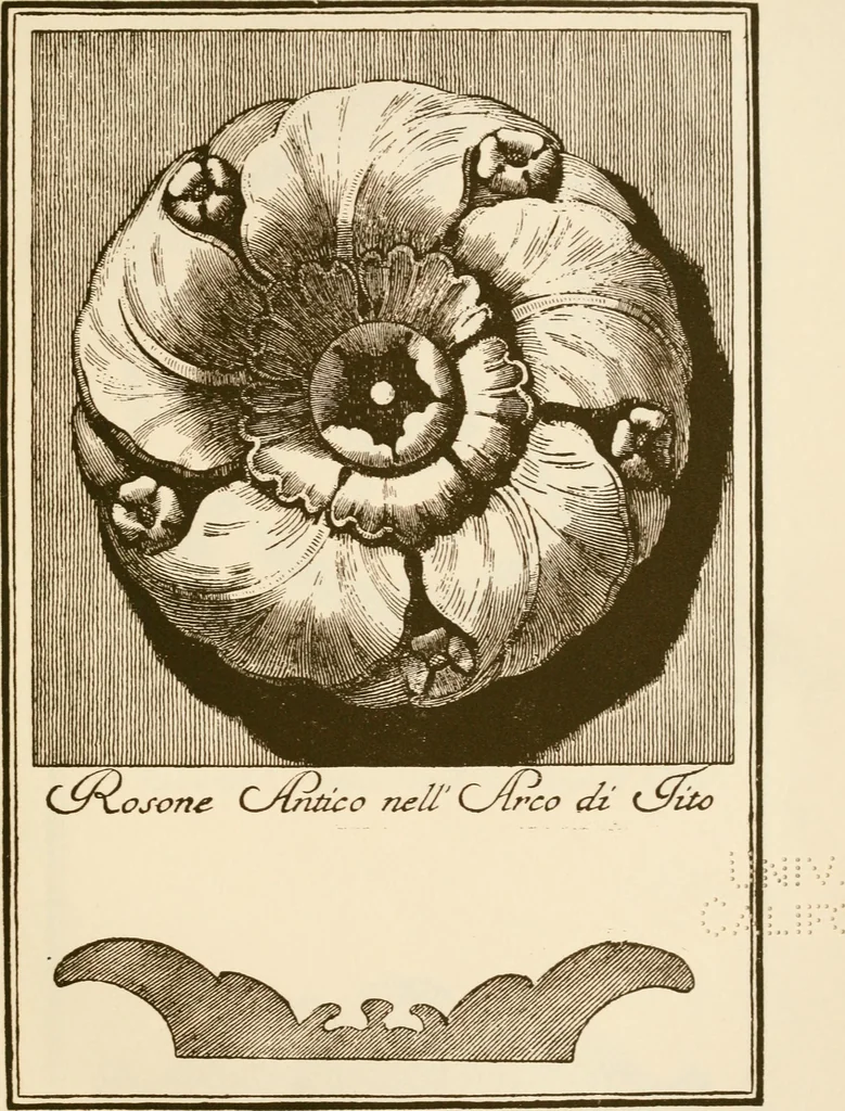 An illustration from A small collection of ancient rosettes as found on Roman monuments, 1913, leaf 18
