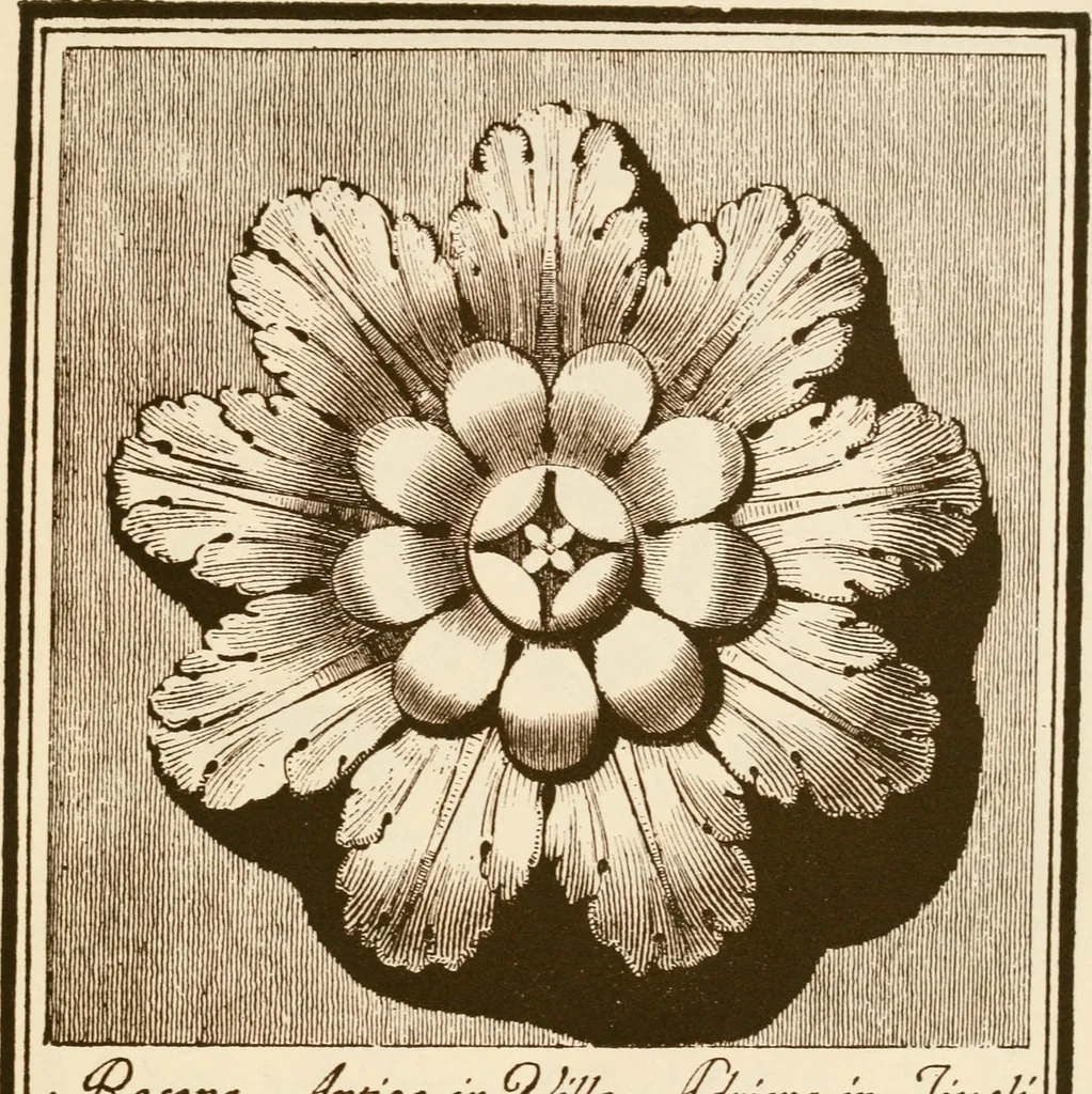 An illustration from A small collection of ancient rosettes as found on Roman monuments, 1913, leaf 28