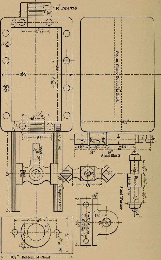 An illustration from Small engines and boilers; a manual of concise and specific directions for the construction of small steam engines and boilers of modern types ... for amateurs and others interested in such work, 1899, leaf 47