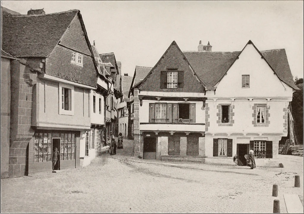 An illustration from Small French buildings; the architecture of town and country, comprising cottages, farmhouses, minor chateaux or manors with their farm groups, small town dwellings, and a few churches, 1921, leaf 102
