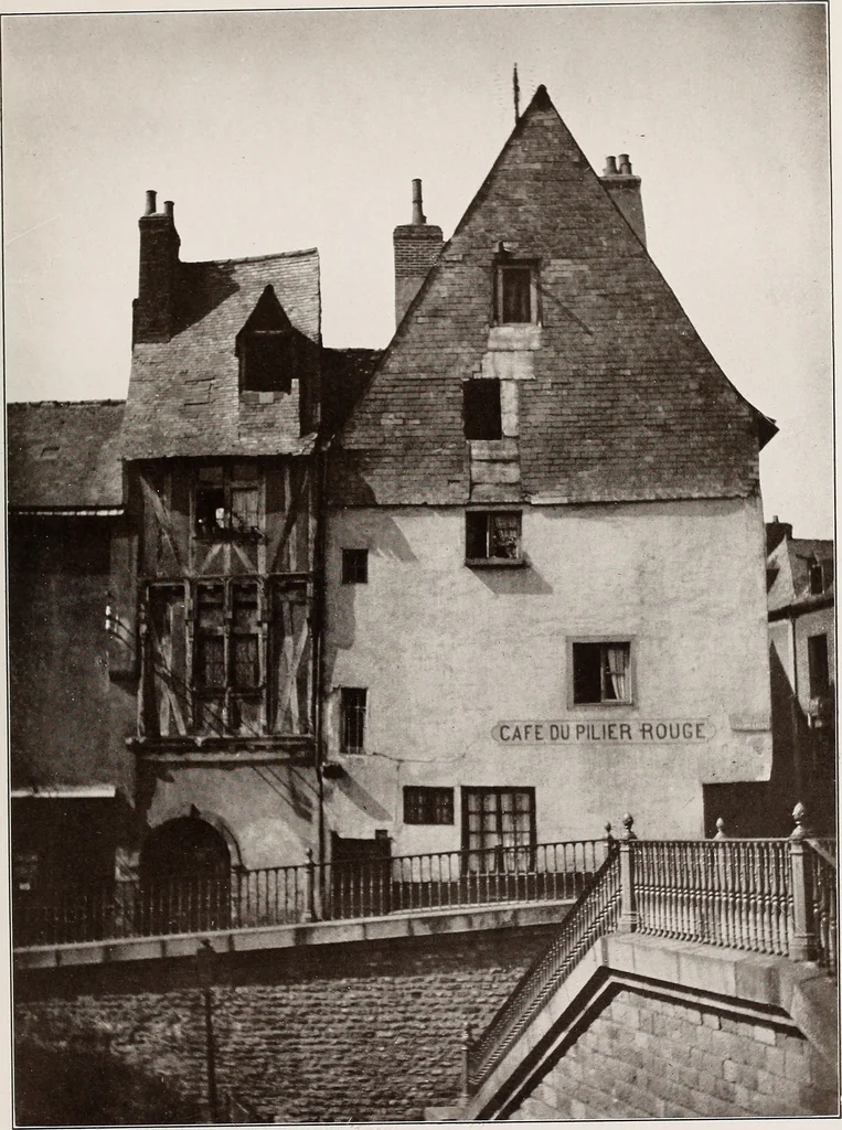 An illustration from Small French buildings; the architecture of town and country, comprising cottages, farmhouses, minor chateaux or manors with their farm groups, small town dwellings, and a few churches, 1921, leaf 104