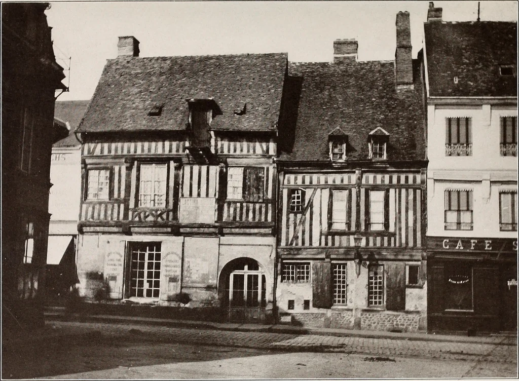 An illustration from Small French buildings; the architecture of town and country, comprising cottages, farmhouses, minor chateaux or manors with their farm groups, small town dwellings, and a few churches, 1921, leaf 108