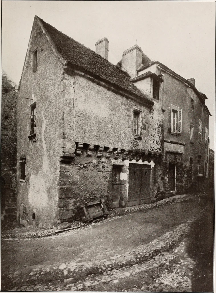 An illustration from Small French buildings; the architecture of town and country, comprising cottages, farmhouses, minor chateaux or manors with their farm groups, small town dwellings, and a few churches, 1921, leaf 116
