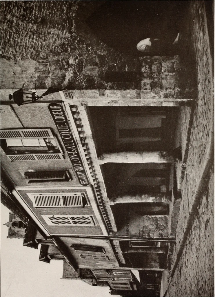 An illustration from Small French buildings; the architecture of town and country, comprising cottages, farmhouses, minor chateaux or manors with their farm groups, small town dwellings, and a few churches, 1921, leaf 118
