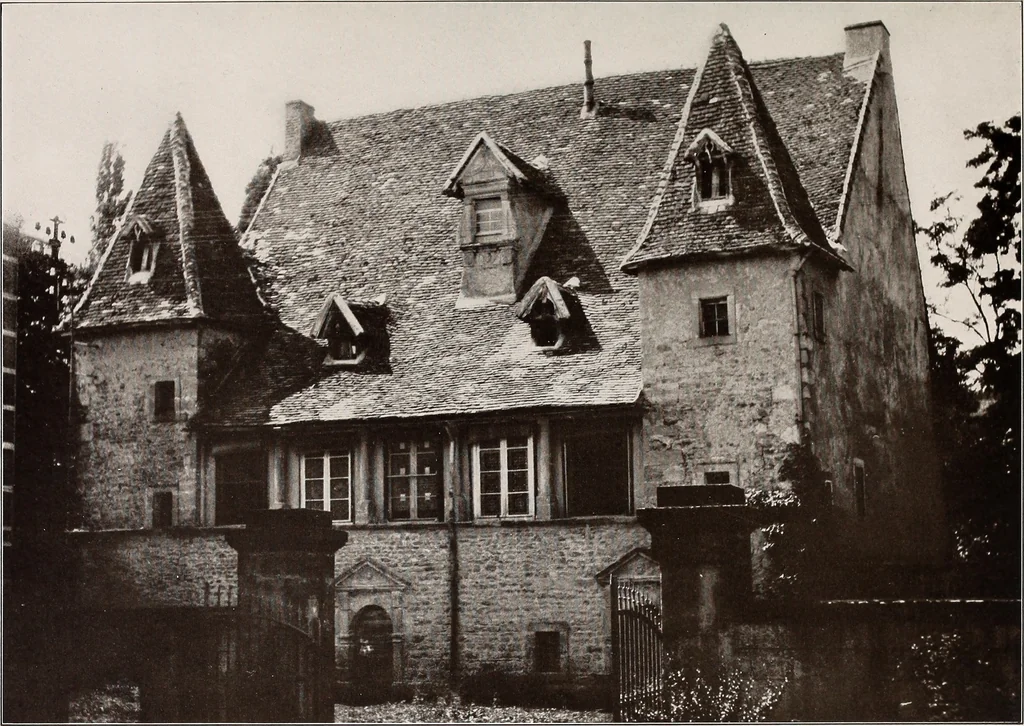 An illustration from Small French buildings; the architecture of town and country, comprising cottages, farmhouses, minor chateaux or manors with their farm groups, small town dwellings, and a few churches, 1921, leaf 122