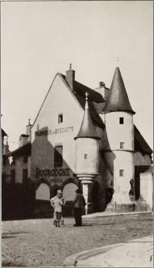 An illustration from Small French buildings; the architecture of town and country, comprising cottages, farmhouses, minor chateaux or manors with their farm groups, small town dwellings, and a few churches, 1921, leaf 124