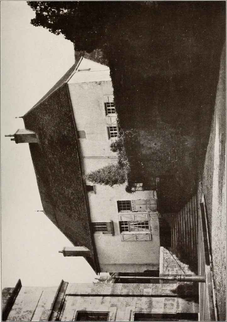 An illustration from Small French buildings; the architecture of town and country, comprising cottages, farmhouses, minor chateaux or manors with their farm groups, small town dwellings, and a few churches, 1921, leaf 130