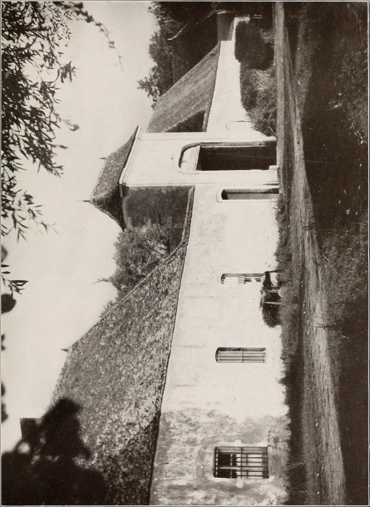An illustration from Small French buildings; the architecture of town and country, comprising cottages, farmhouses, minor chateaux or manors with their farm groups, small town dwellings, and a few churches, 1921, leaf 138