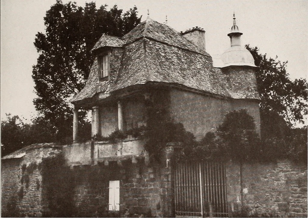 An illustration from Small French buildings; the architecture of town and country, comprising cottages, farmhouses, minor chateaux or manors with their farm groups, small town dwellings, and a few churches, 1921, leaf 144