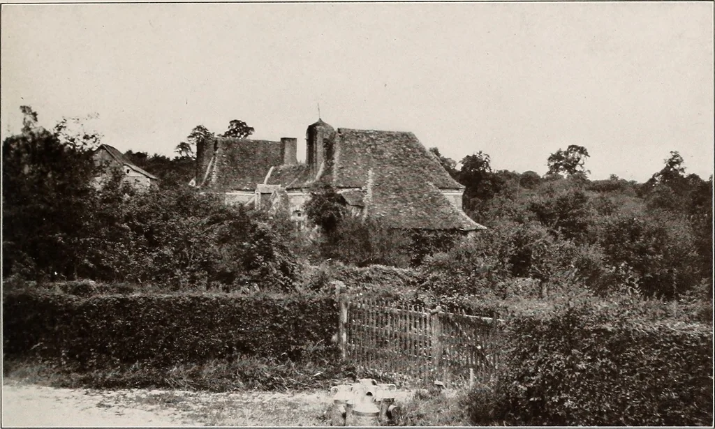 An illustration from Small French buildings; the architecture of town and country, comprising cottages, farmhouses, minor chateaux or manors with their farm groups, small town dwellings, and a few churches, 1921, leaf 160