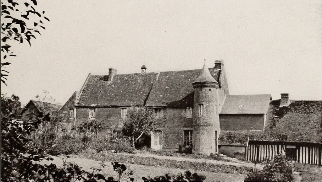 An illustration from Small French buildings; the architecture of town and country, comprising cottages, farmhouses, minor chateaux or manors with their farm groups, small town dwellings, and a few churches, 1921, leaf 160