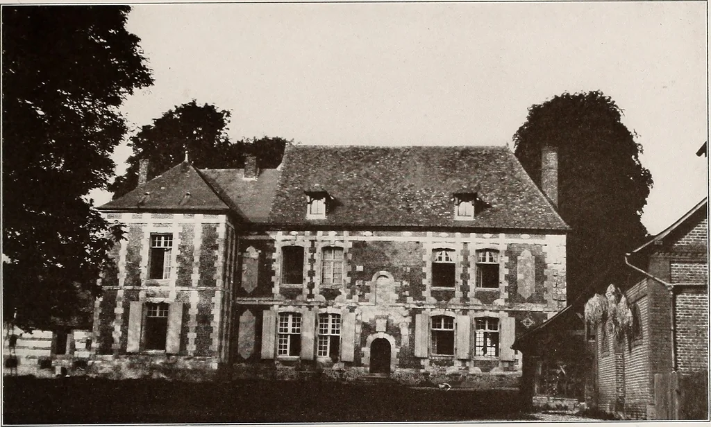 An illustration from Small French buildings; the architecture of town and country, comprising cottages, farmhouses, minor chateaux or manors with their farm groups, small town dwellings, and a few churches, 1921, leaf 166