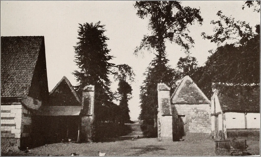 An illustration from Small French buildings; the architecture of town and country, comprising cottages, farmhouses, minor chateaux or manors with their farm groups, small town dwellings, and a few churches, 1921, leaf 166