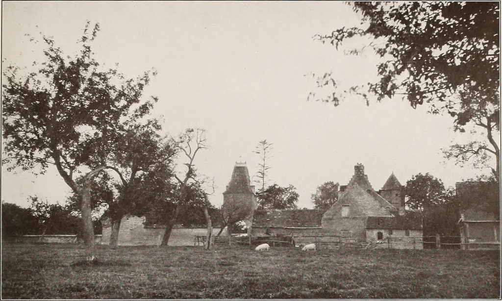 An illustration from Small French buildings; the architecture of town and country, comprising cottages, farmhouses, minor chateaux or manors with their farm groups, small town dwellings, and a few churches, 1921, leaf 170