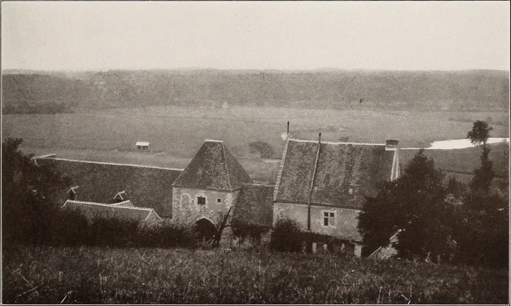 An illustration from Small French buildings; the architecture of town and country, comprising cottages, farmhouses, minor chateaux or manors with their farm groups, small town dwellings, and a few churches, 1921, leaf 170