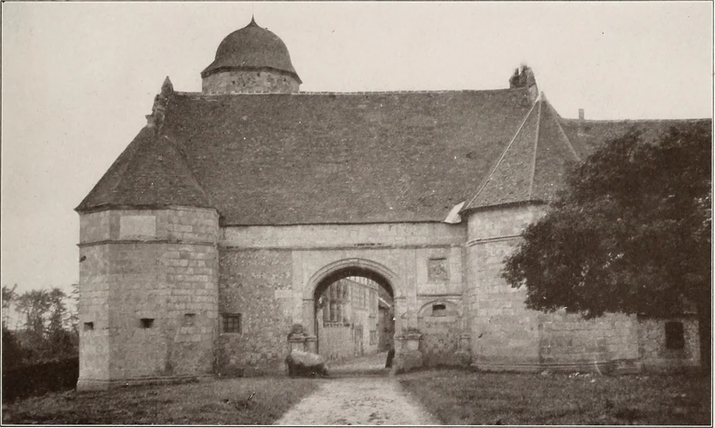 An illustration from Small French buildings; the architecture of town and country, comprising cottages, farmhouses, minor chateaux or manors with their farm groups, small town dwellings, and a few churches, 1921, leaf 178