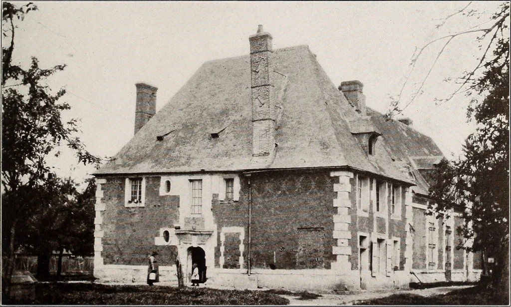 An illustration from Small French buildings; the architecture of town and country, comprising cottages, farmhouses, minor chateaux or manors with their farm groups, small town dwellings, and a few churches, 1921, leaf 180