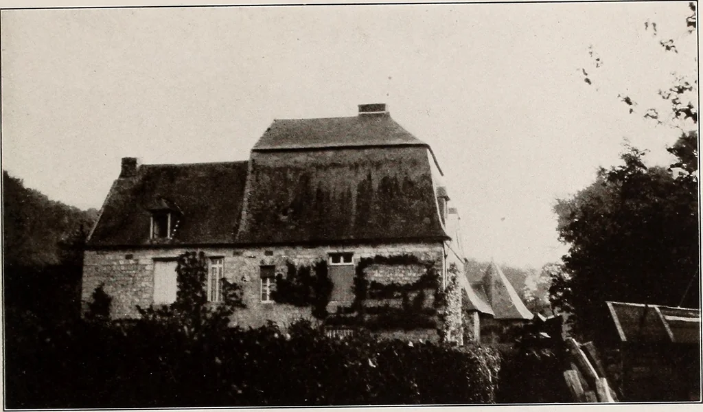 An illustration from Small French buildings; the architecture of town and country, comprising cottages, farmhouses, minor chateaux or manors with their farm groups, small town dwellings, and a few churches, 1921, leaf 190