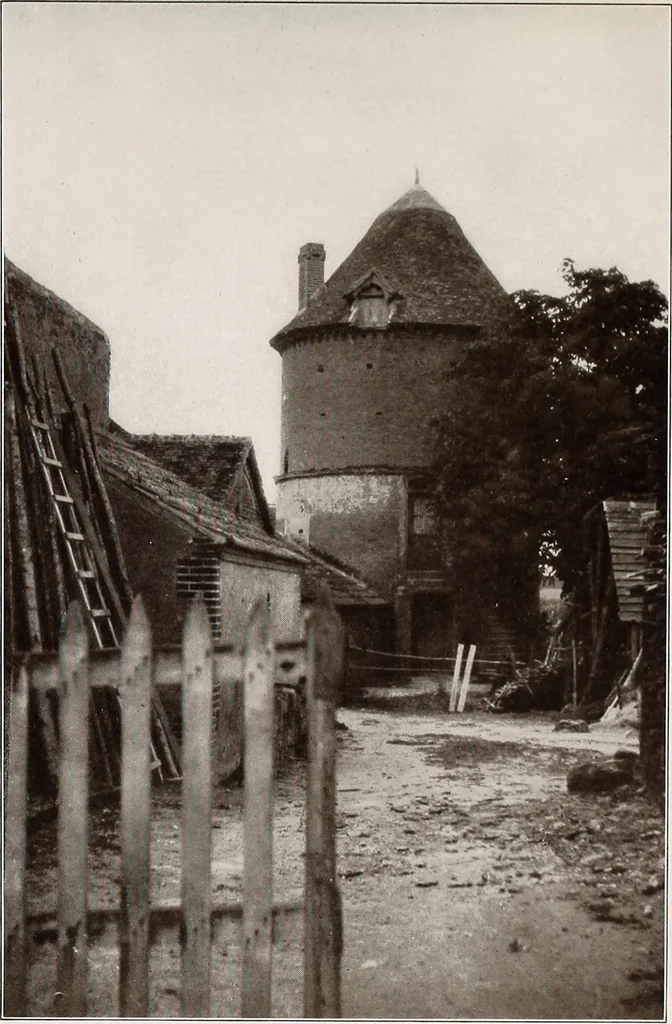 An illustration from Small French buildings; the architecture of town and country, comprising cottages, farmhouses, minor chateaux or manors with their farm groups, small town dwellings, and a few churches, 1921, leaf 210