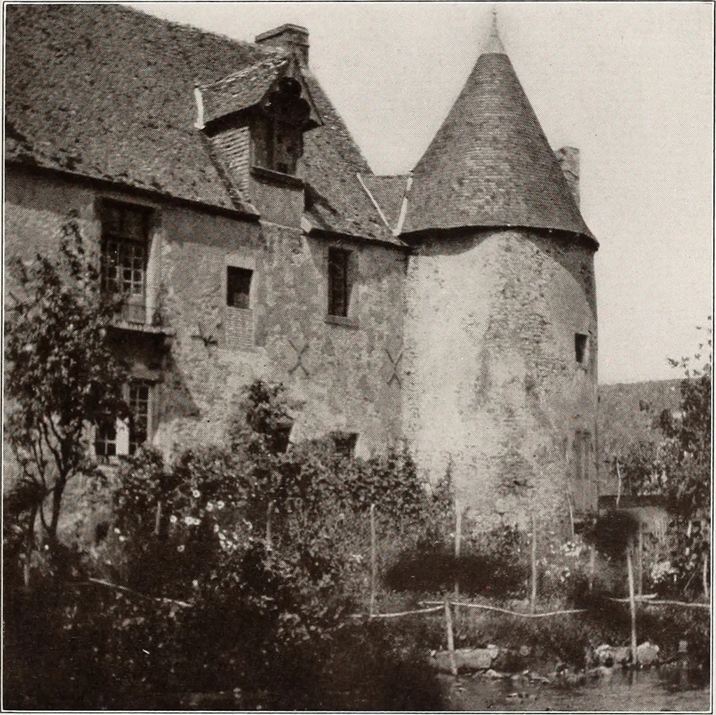 An illustration from Small French buildings; the architecture of town and country, comprising cottages, farmhouses, minor chateaux or manors with their farm groups, small town dwellings, and a few churches, 1921, leaf 214