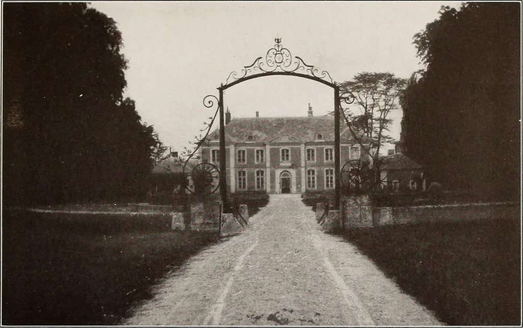 An illustration from Small French buildings; the architecture of town and country, comprising cottages, farmhouses, minor chateaux or manors with their farm groups, small town dwellings, and a few churches, 1921, leaf 216