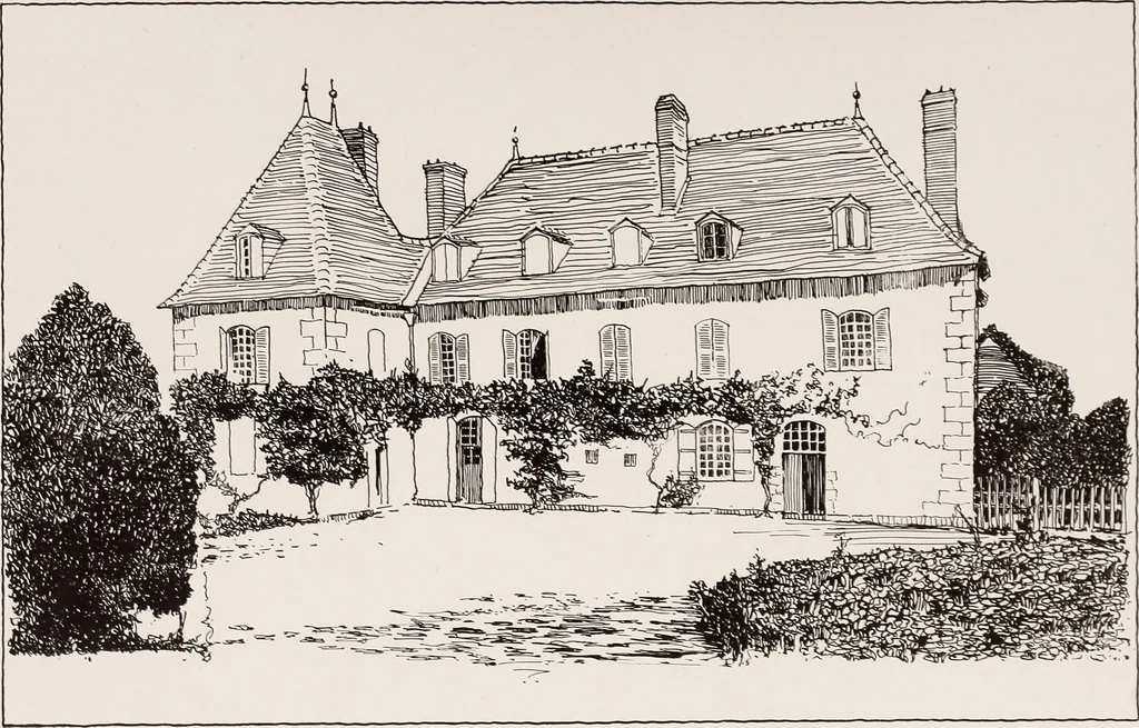 An illustration from Small French buildings; the architecture of town and country, comprising cottages, farmhouses, minor chateaux or manors with their farm groups, small town dwellings, and a few churches, 1921, leaf 218
