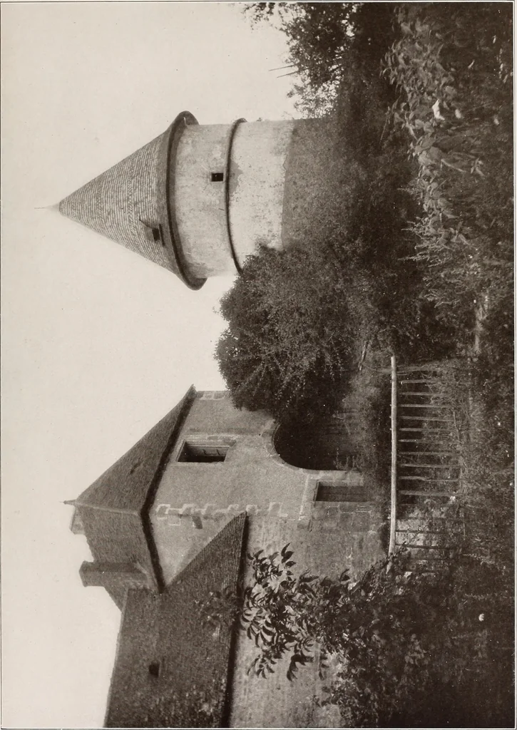 An illustration from Small French buildings; the architecture of town and country, comprising cottages, farmhouses, minor chateaux or manors with their farm groups, small town dwellings, and a few churches, 1921, leaf 220