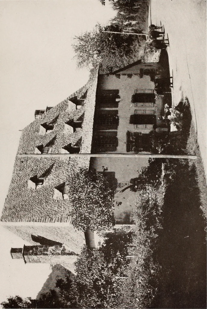An illustration from Small French buildings; the architecture of town and country, comprising cottages, farmhouses, minor chateaux or manors with their farm groups, small town dwellings, and a few churches, 1921, leaf 224